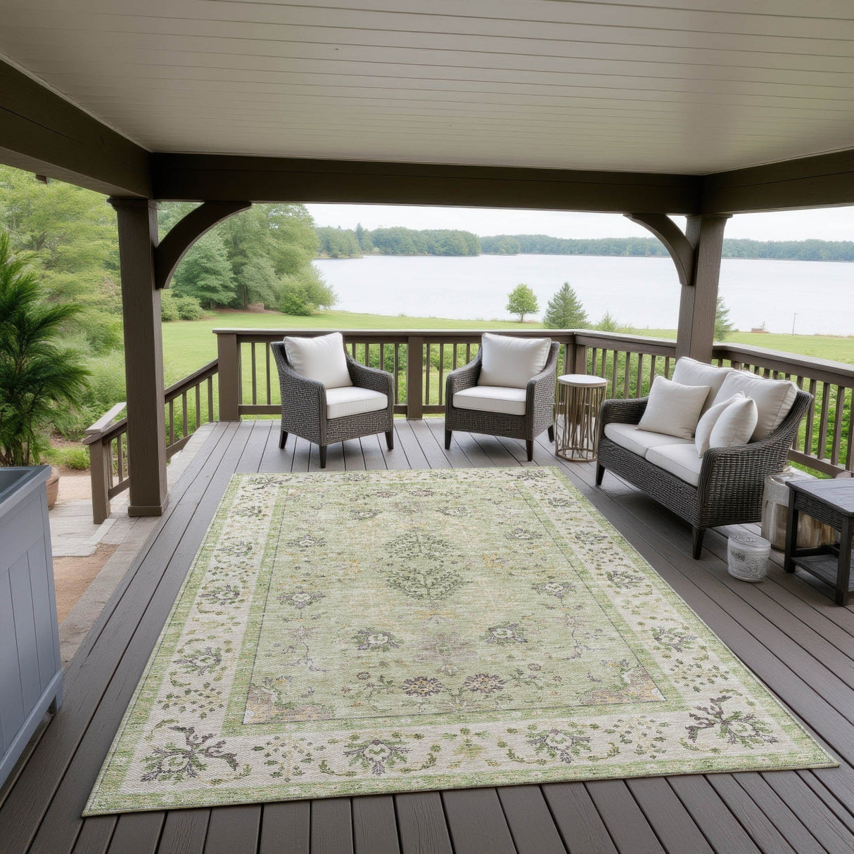 Dalyn Hatay HY9 Aloe Rug outdoor lifestyle image