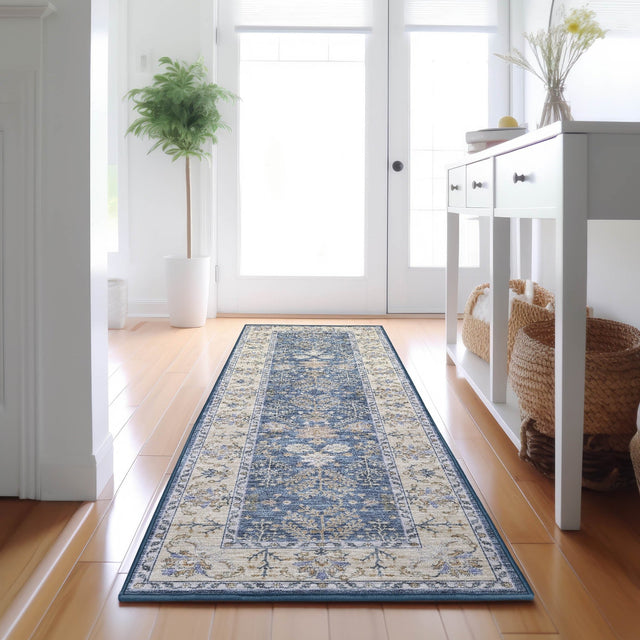 Dalyn Hatay HY9 Blue Rug shown in a room