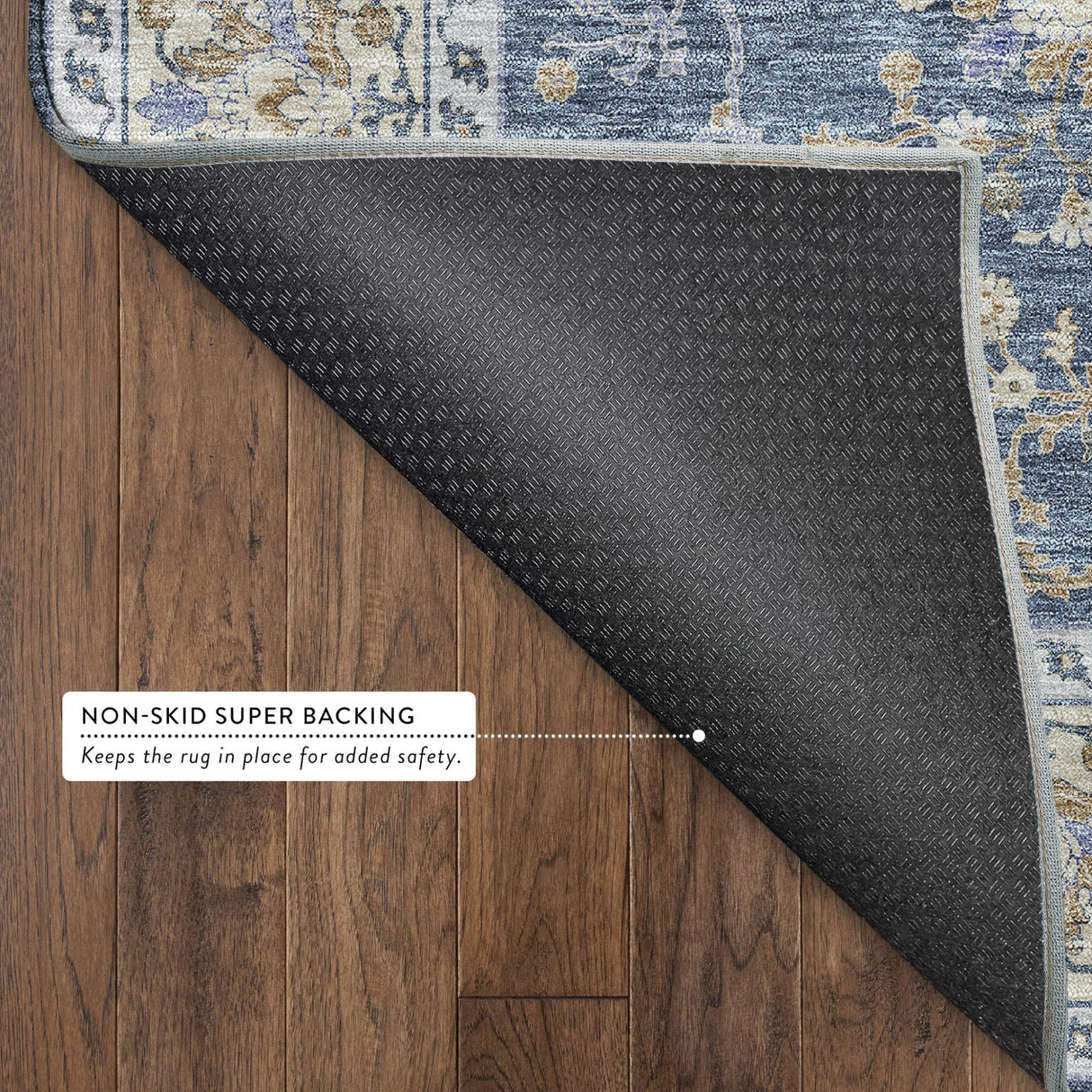 Dalyn Hatay HY9 Blue Rug backing detail