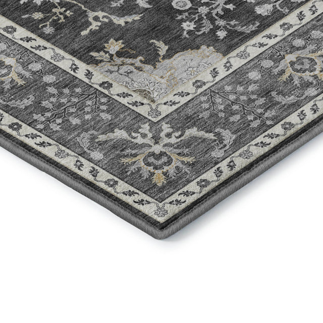Dalyn Hatay HY9 Charcoal Rug corner detail