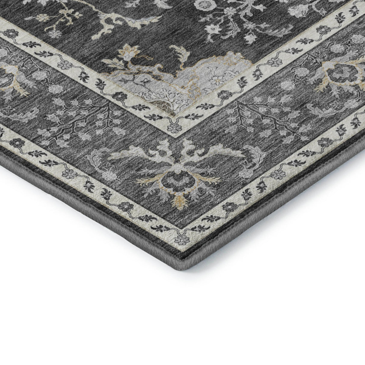 Dalyn Hatay HY9 Charcoal Rug corner detail