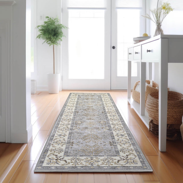 Dalyn Hatay HY9 Gray Rug shown in a room