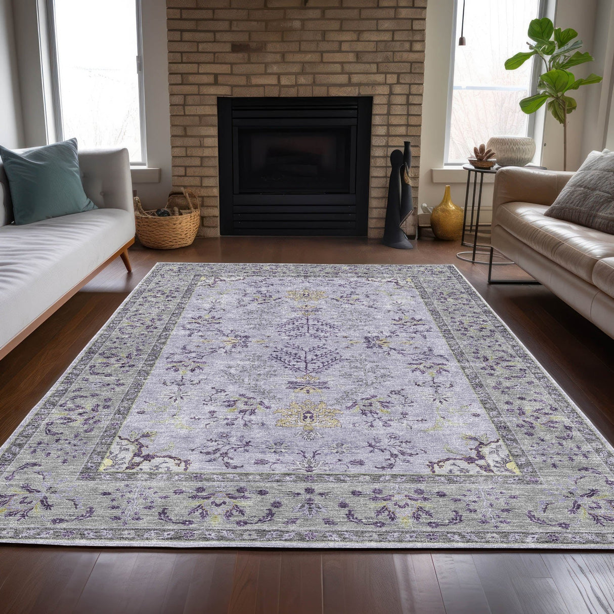 Dalyn Hatay HY9 Lavender Rug shown in a room