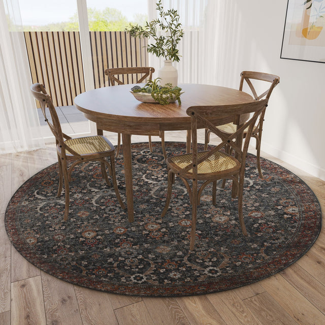 Dalyn Jericho JC1 Charcoal Rug shown in a room