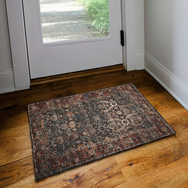 Dalyn Jericho JC1 Charcoal Rug shown in a room