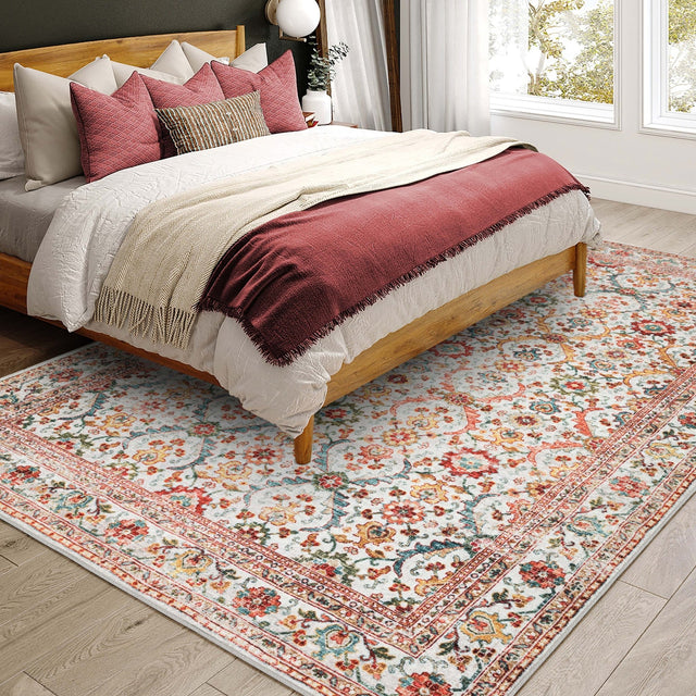 Dalyn Jericho JC1 Ivory Rug shown in a room
