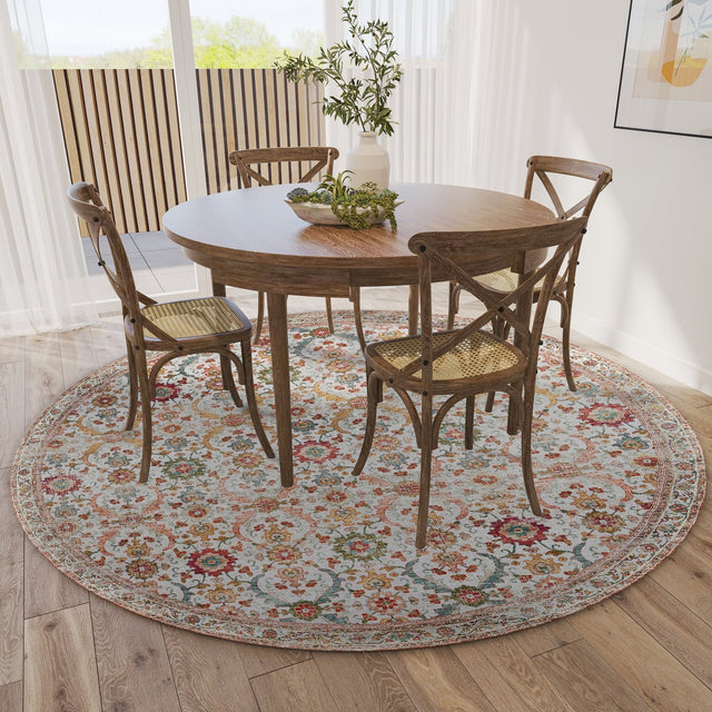 Dalyn Jericho JC1 Ivory Rug shown in a room