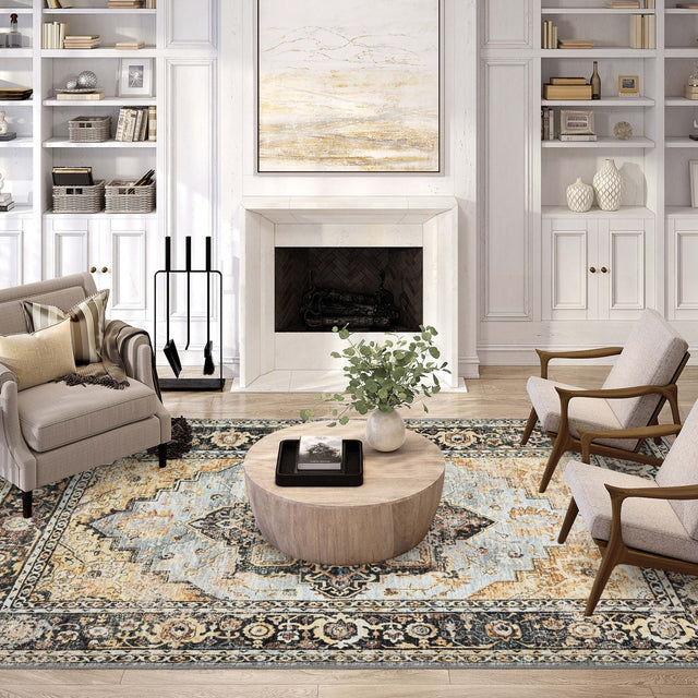 Dalyn Jericho JC2 Pewter Rug shown in a room