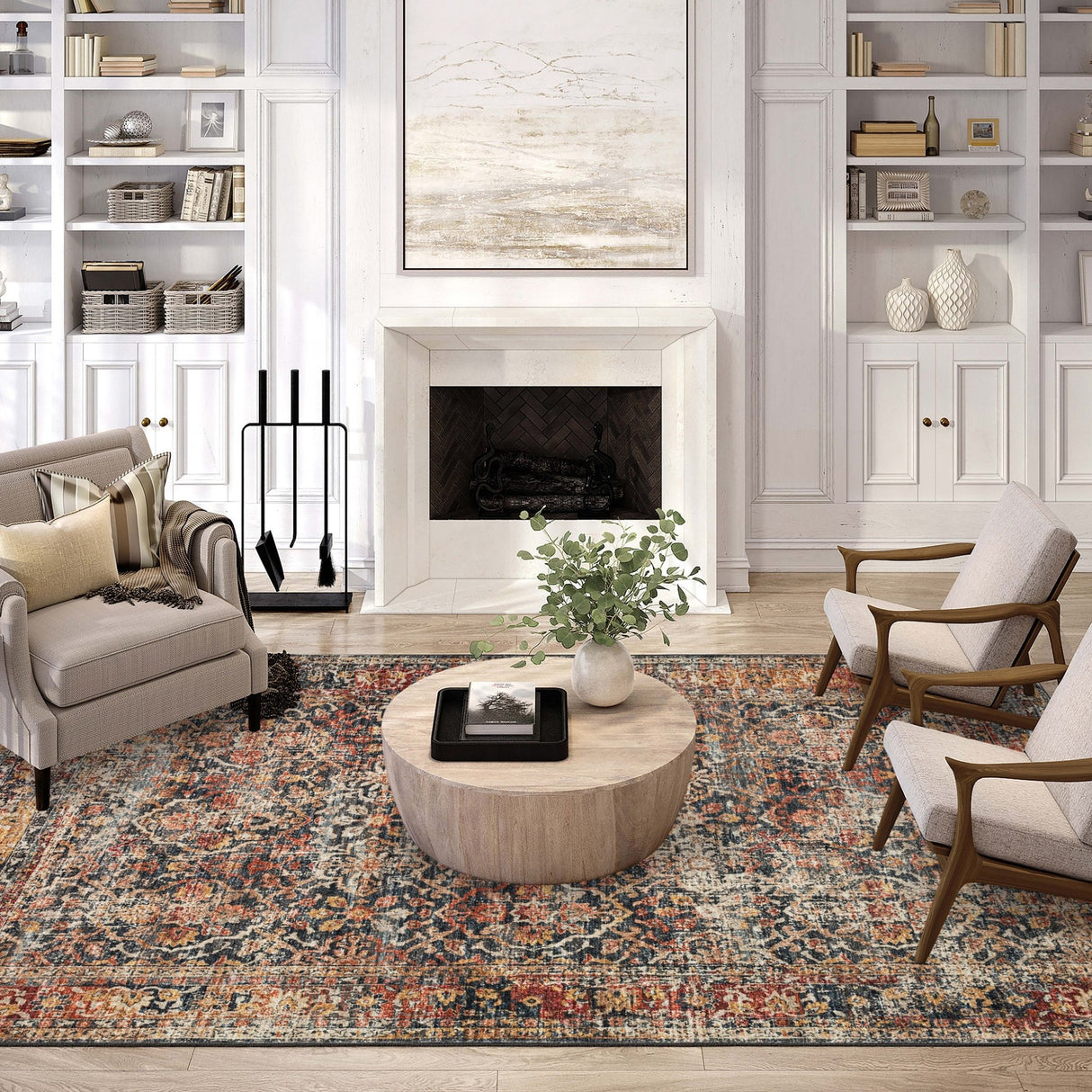 Dalyn Jericho JC3 Charcoal Rug shown in a room