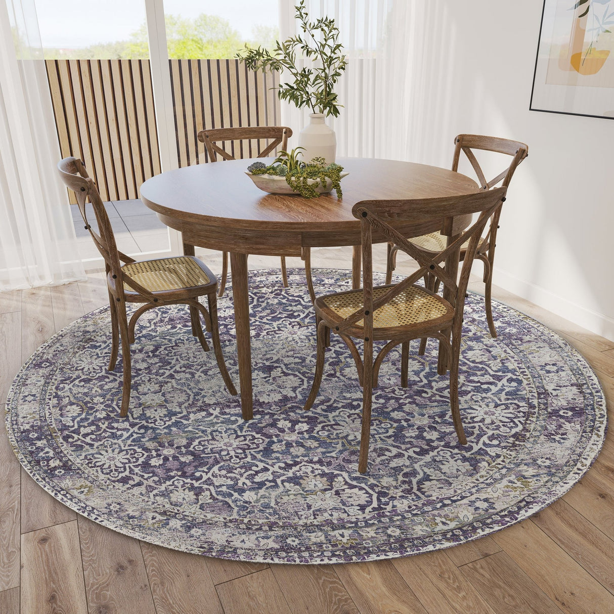 Dalyn Jericho JC3 Violet Rug shown in a room