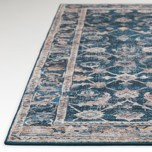 Dalyn Jericho JC4 Navy Rug finished edge detail