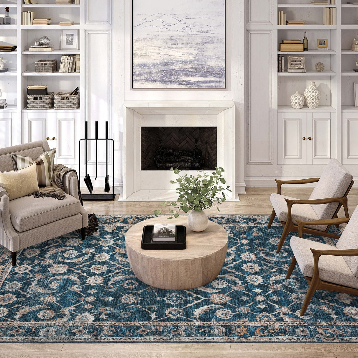Dalyn Jericho JC4 Navy Rug shown in a room