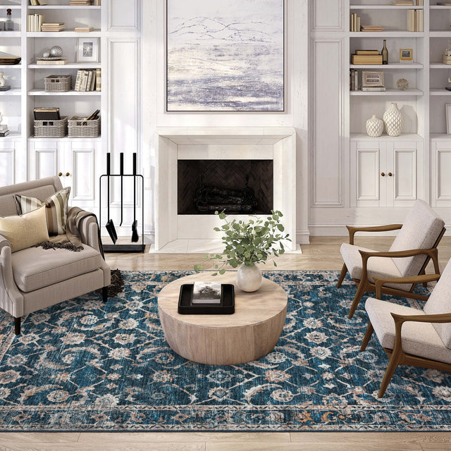 Dalyn Jericho JC4 Navy Rug shown in a room