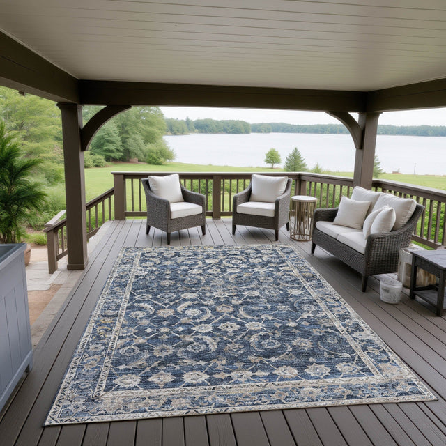 Dalyn Jericho JC4 Navy Rug outdoor lifestyle image