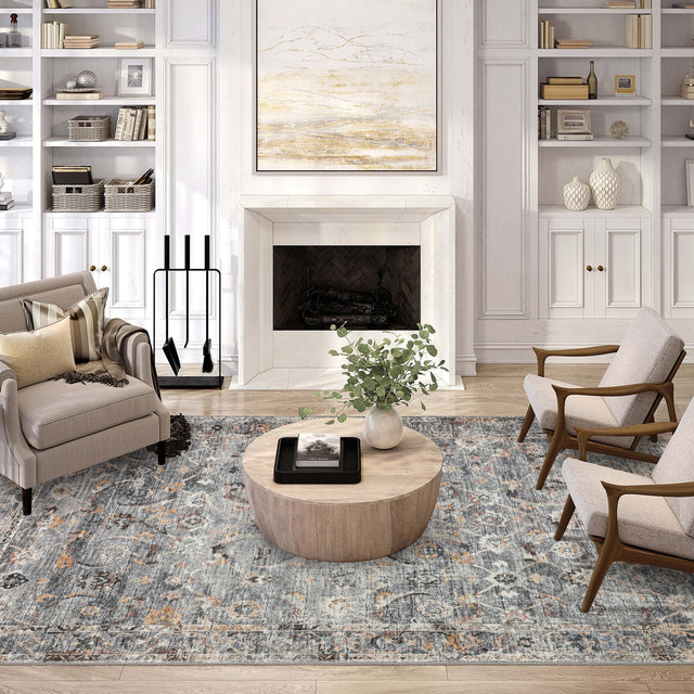 Dalyn Jericho JC4 Silver Rug shown in a room