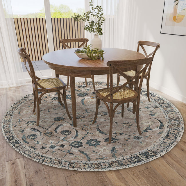 Dalyn Jericho JC4 Taupe Rug shown in a room