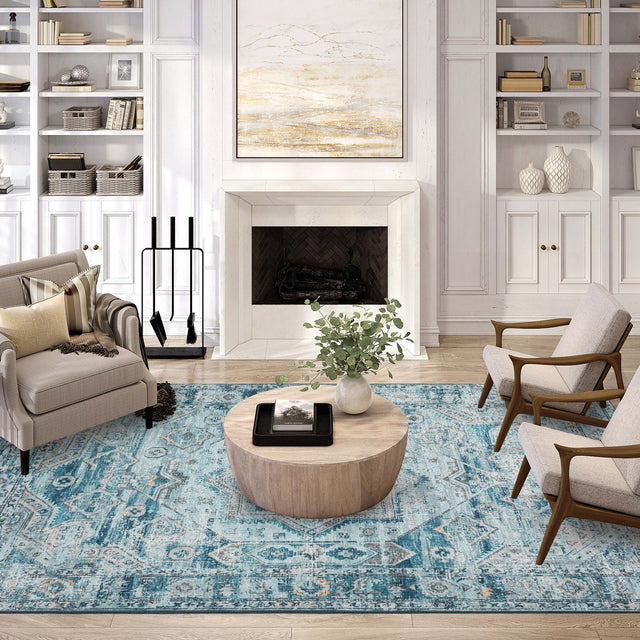 Dalyn Jericho JC5 Denim Rug shown in a room