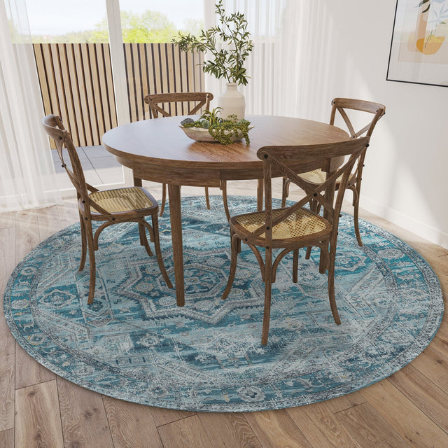 Dalyn Jericho JC5 Denim Rug shown in a room