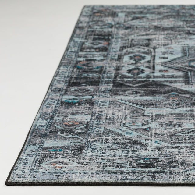Dalyn Jericho JC5 Steel Rug finished edge detail