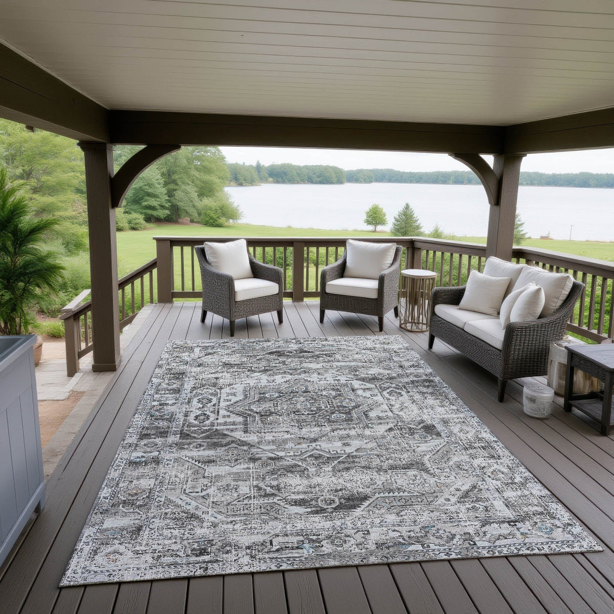 Dalyn Jericho JC5 Steel Rug outdoor lifestyle image