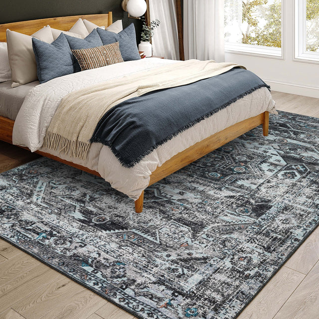 Dalyn Jericho JC5 Steel Rug shown in a room