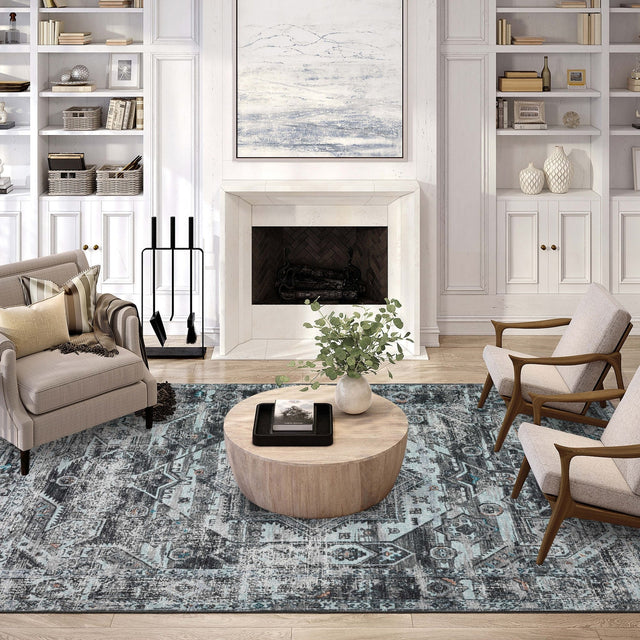 Dalyn Jericho JC5 Steel Rug shown in a room