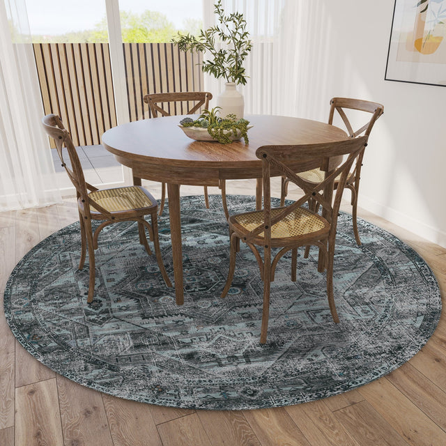 Dalyn Jericho JC5 Steel Rug shown in a room