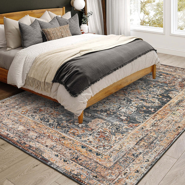 Dalyn Jericho JC6 Charcoal Rug shown in a room