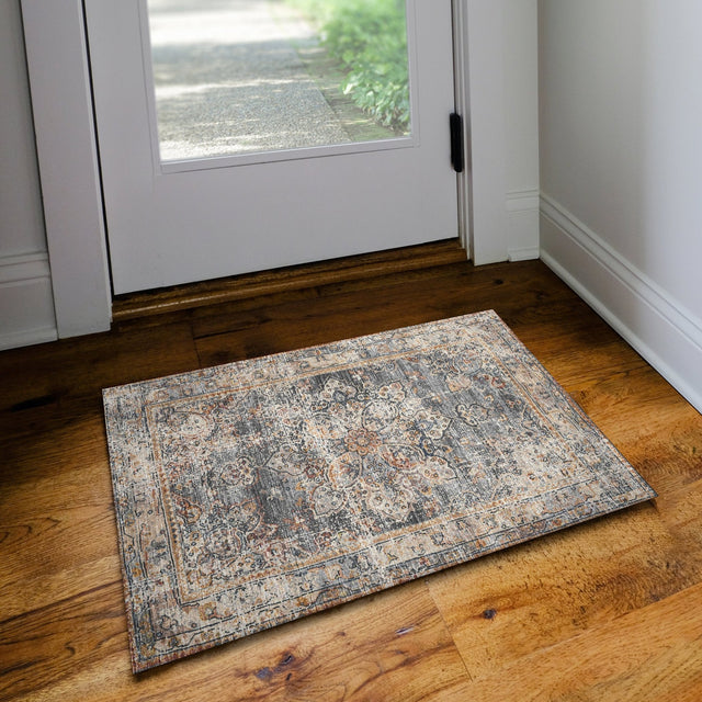 Dalyn Jericho JC6 Charcoal Rug shown in a room