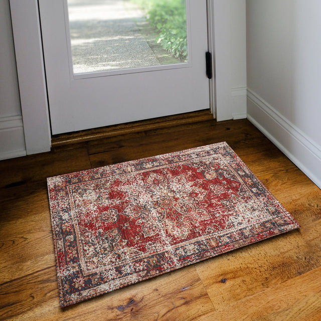 Dalyn Jericho JC6 Garnet Rug shown in a room