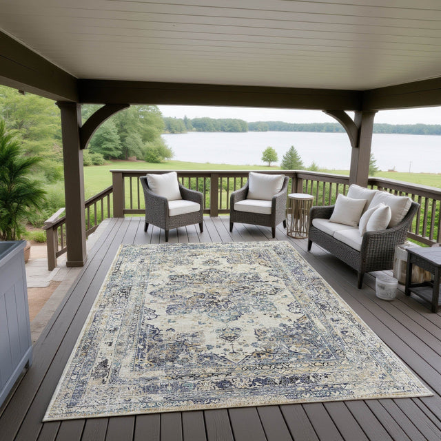 Dalyn Jericho JC6 Linen Rug outdoor lifestyle image