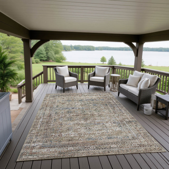Dalyn Jericho JC7 Latte Rug outdoor lifestyle image