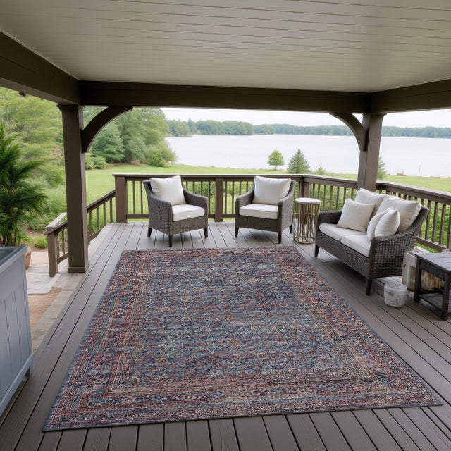 Dalyn Jericho JC7 Navy Rug outdoor lifestyle image