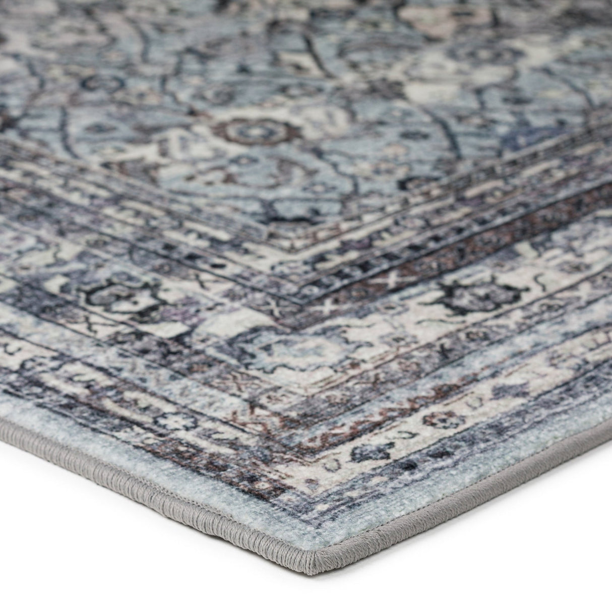 Dalyn Jericho JC7 Pewter Rug corner detail