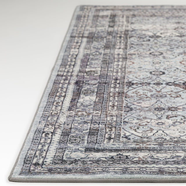 Dalyn Jericho JC7 Pewter Rug finished edge detail