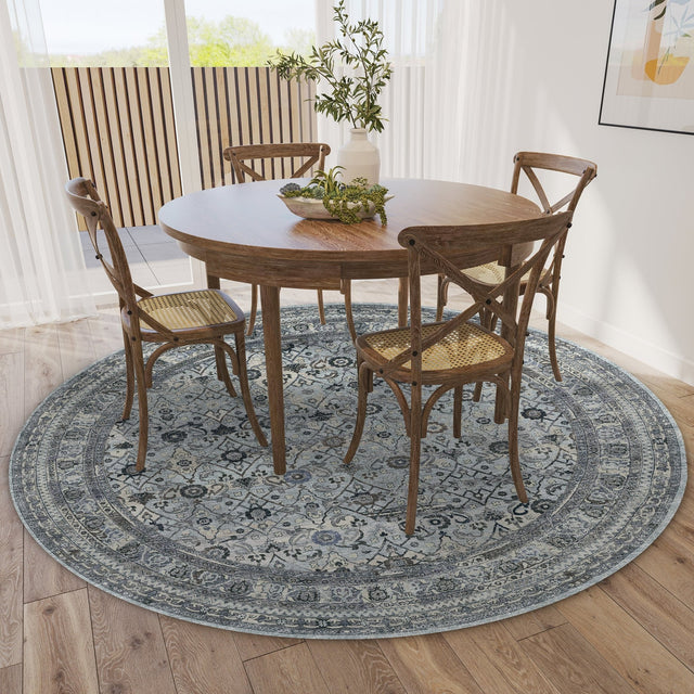 Dalyn Jericho JC7 Pewter Rug shown in a room