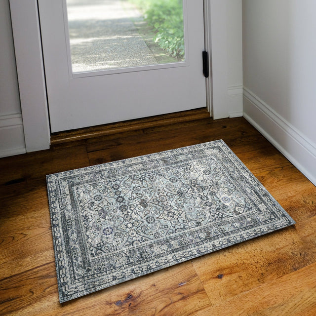 Dalyn Jericho JC7 Pewter Rug shown in a room