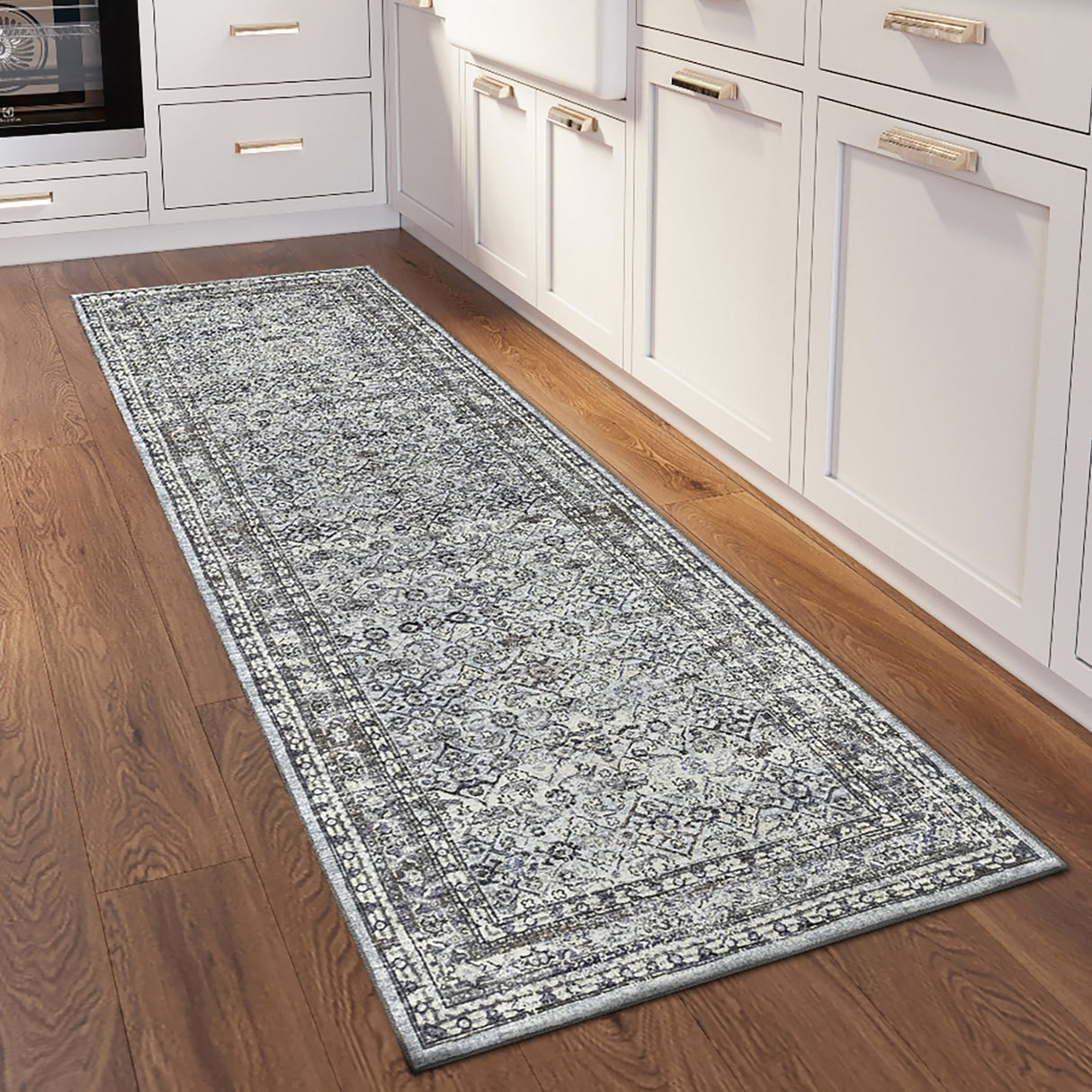 Dalyn Jericho JC7 Pewter Rug shown in a room