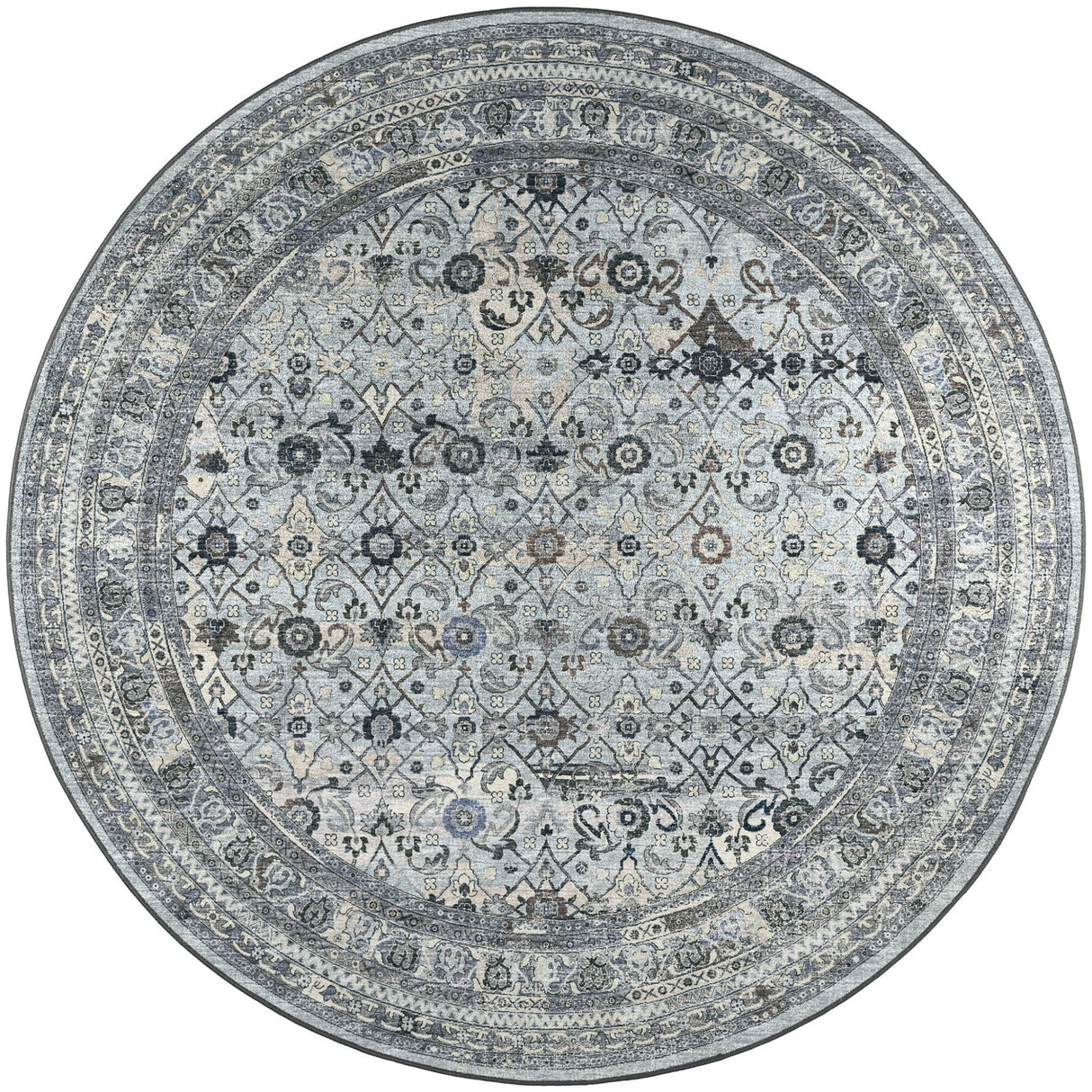 Dalyn Jericho JC7 Pewter Rug round rug