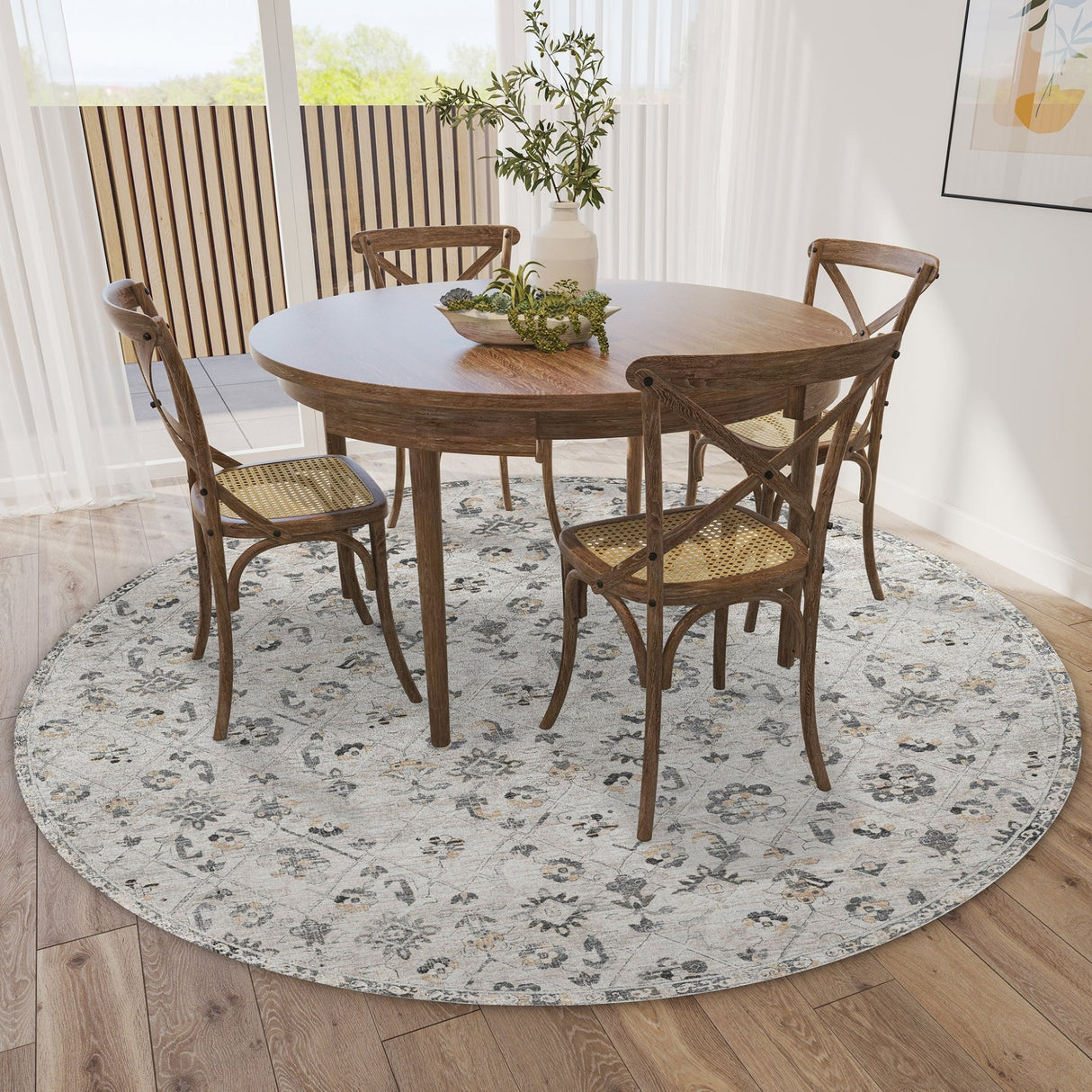 Dalyn Jericho JC8 Mink Rug shown in a room