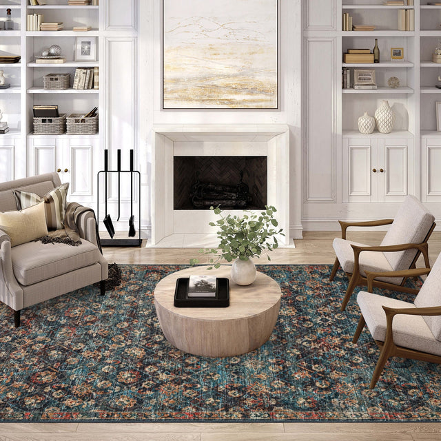 Dalyn Jericho JC8 Navy Rug shown in a room