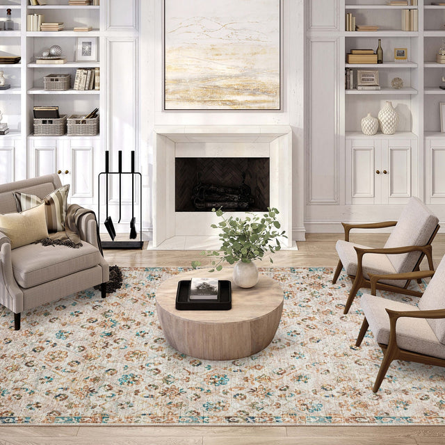 Dalyn Jericho JC8 Parchment Rug shown in a room