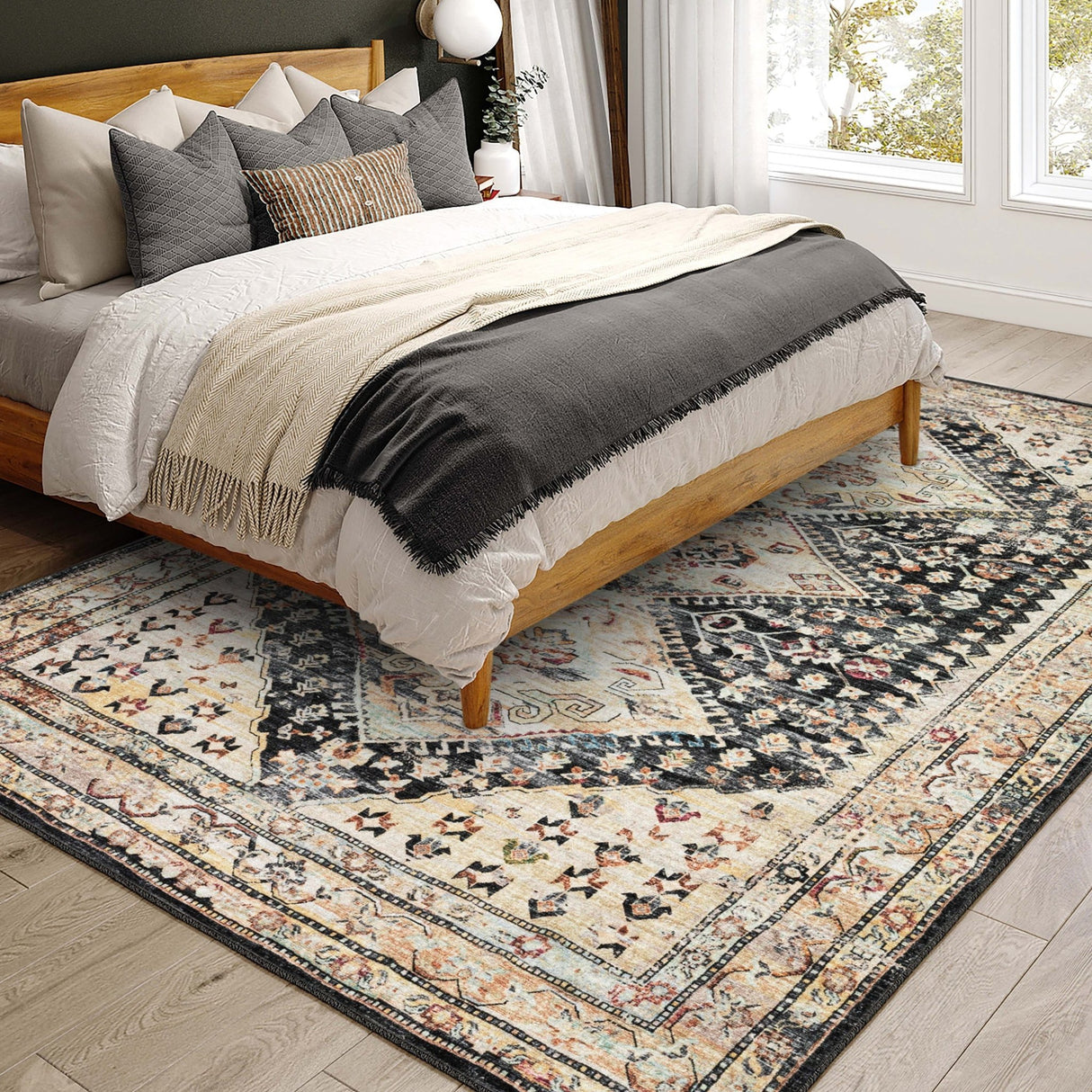 Dalyn Jericho JC9 Midnight Rug shown in a room