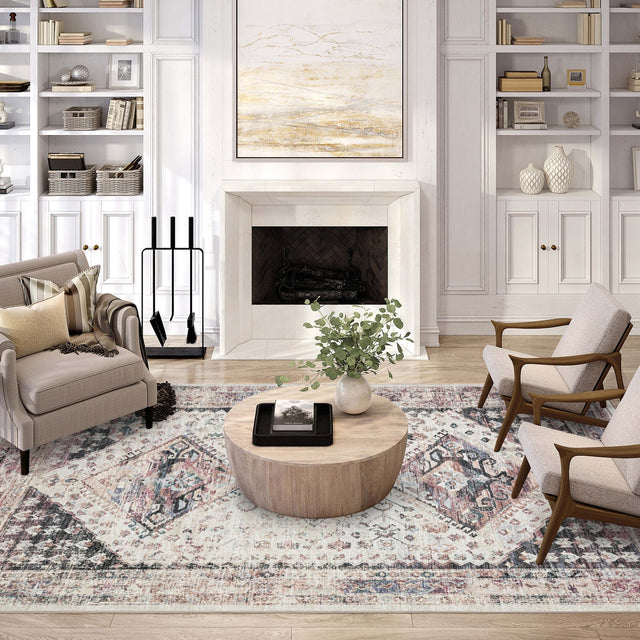 Dalyn Jericho JC9 Pearl Rug shown in a room