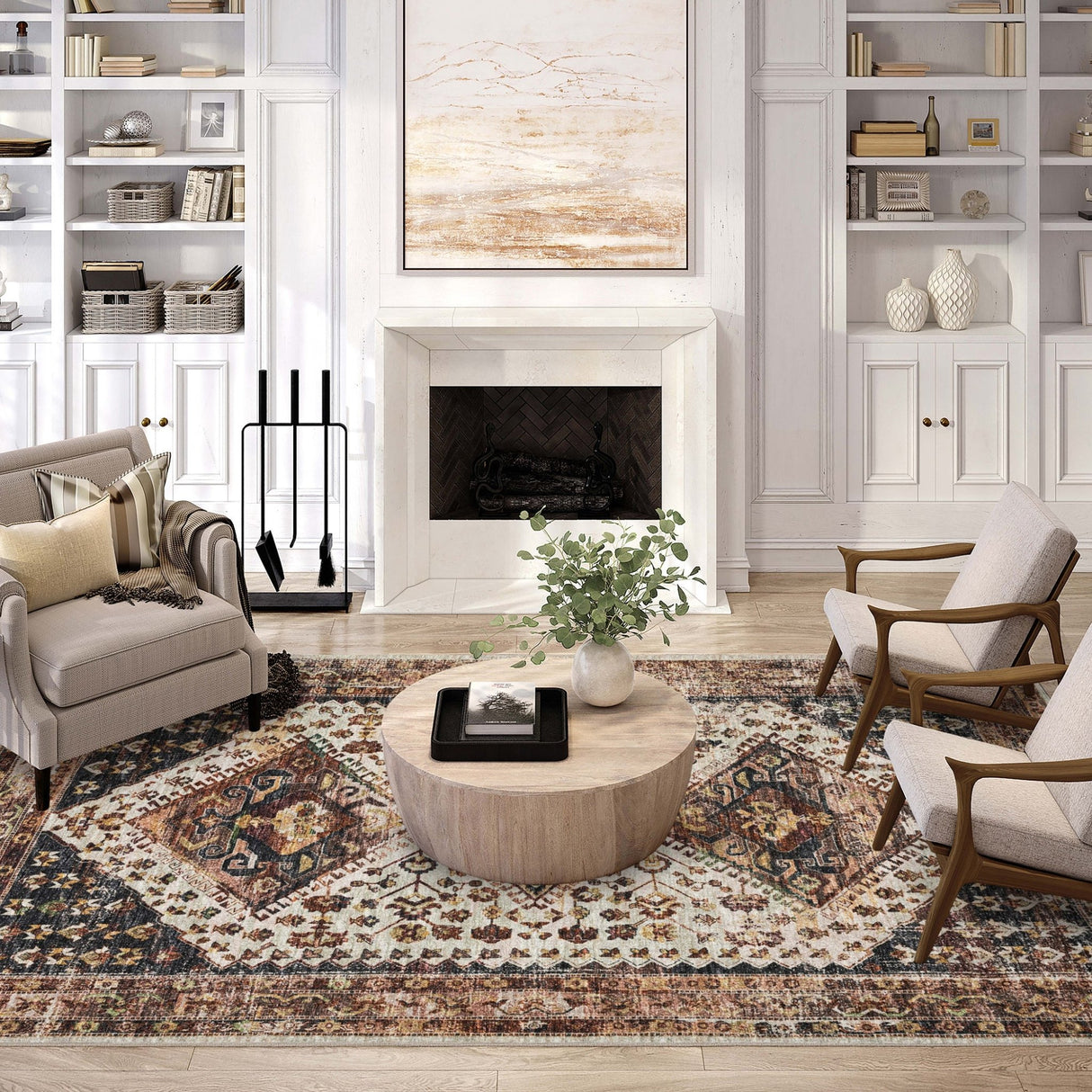 Dalyn Jericho JC9 Putty Rug shown in a room