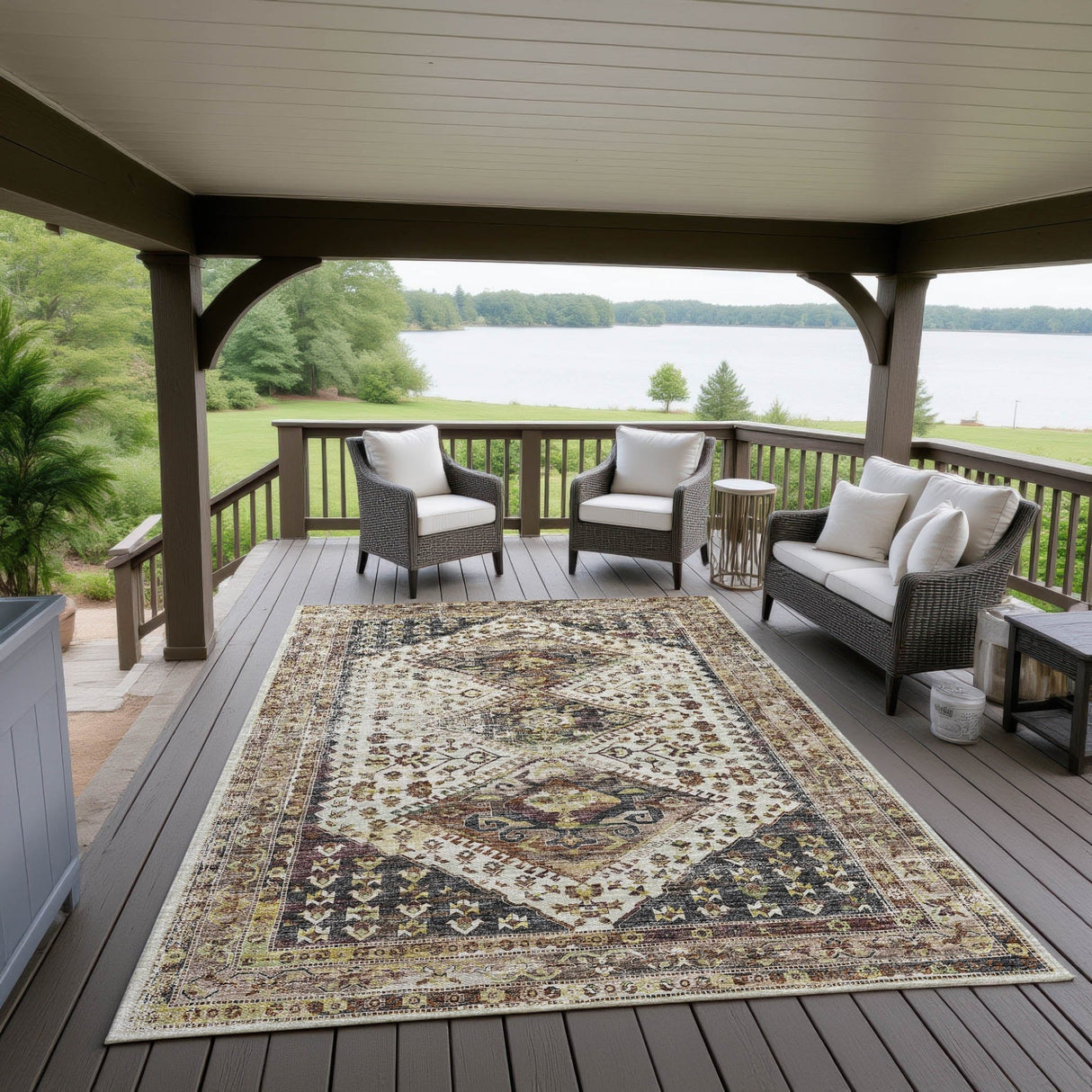 Dalyn Jericho JC9 Putty Rug outdoor lifestyle image