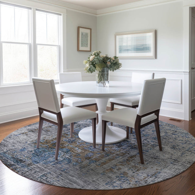 Dalyn Karaj KJ2 Blue Rug shown in a room