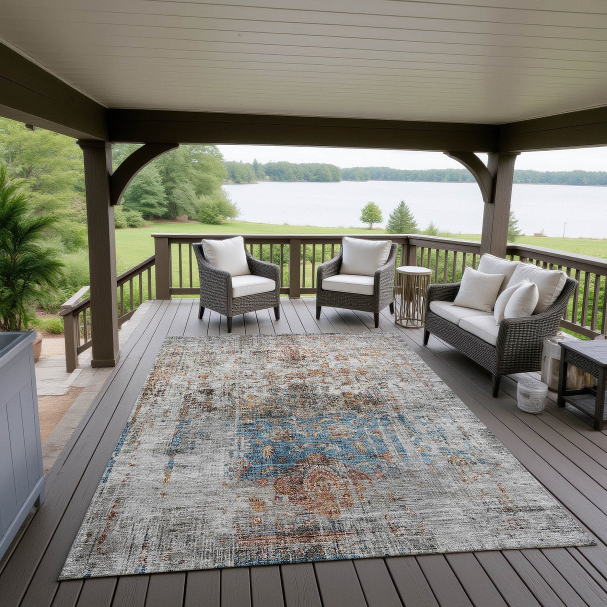 Dalyn Karaj KJ2 Copper Rug outdoor lifestyle image