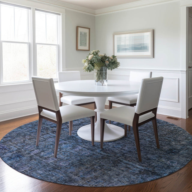 Dalyn Karaj KJ3 Blue Rug shown in a room