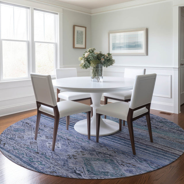 Dalyn Karaj KJ4 Blue Rug shown in a room